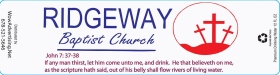 Template for 12 oz Bottled Water Label - Ridgeway Baptist Church