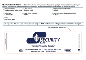 Template for 16.9 oz Bottled Water Label - Security Bank