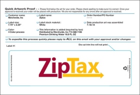 Template for 16.9 oz Bottled Water Label - ZipTax