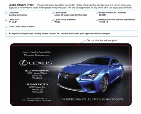 Lexus Custom Bottled Water Label