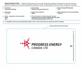 Progress Energy Custom Bottled Water Label