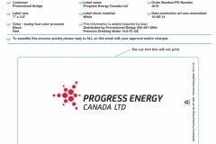 Progress Energy Custom Bottled Water Label