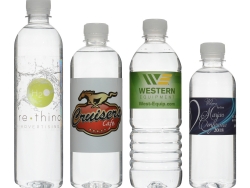 Custom water bottles produced and shipped from California.