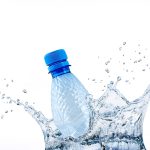 Bottled water in splash