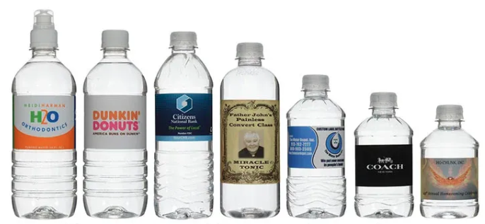 custom labeled water