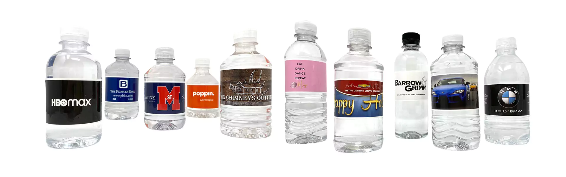 Promotional bottled water labels