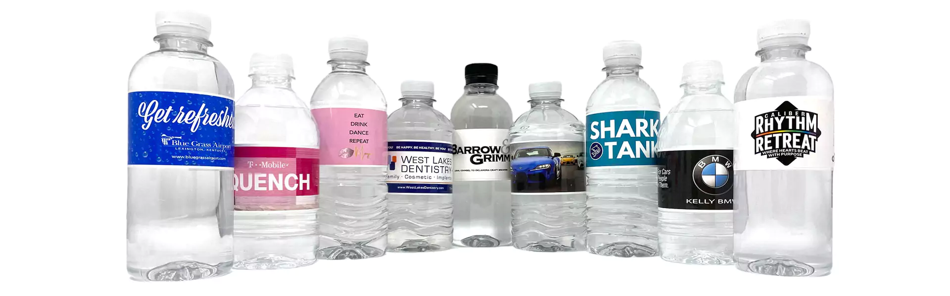 branded bottles on water