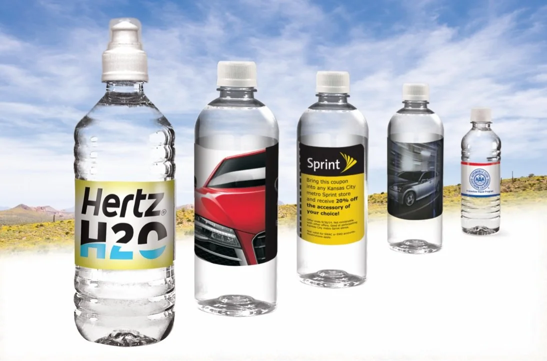advertising water bottles